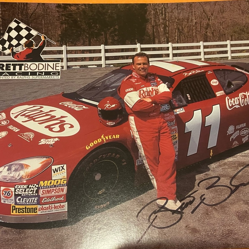 NASCAR BRETT BODINE #11  NASCAR Winston Cup RALPHS PHOTOCARD AUTOGRAPHED
